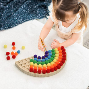 Wooden Peg Board Beads Game