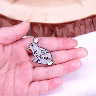 Autistic & Anxious Rabbit Enamel Pin